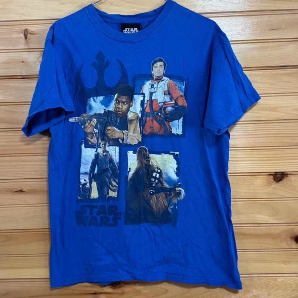 Vintage Star Wars T Shirt Promo Tee Lucasfilm Short Sleeve Blue Men’s Medium